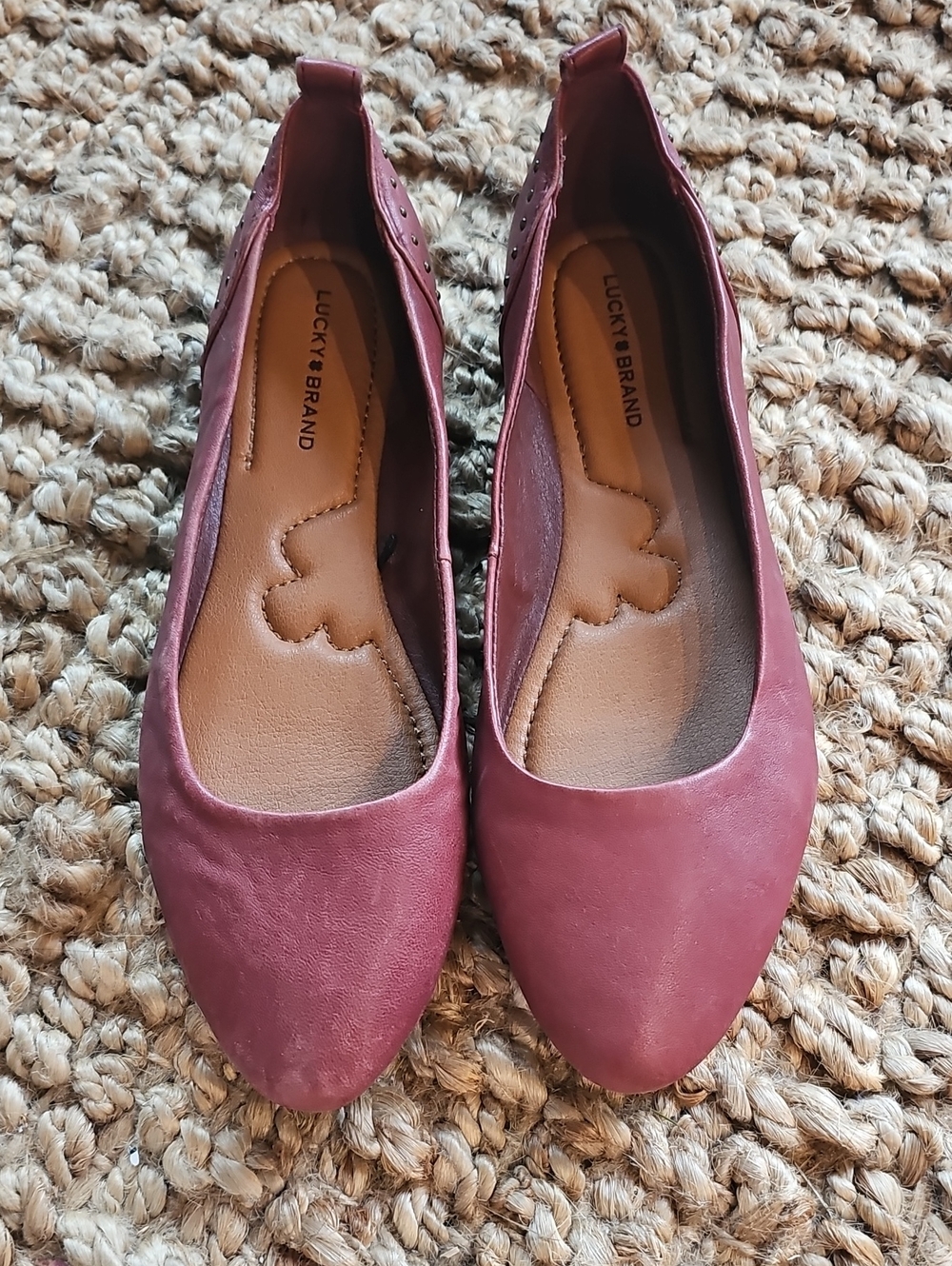Lucky Brand Women's Plum Leather Slip-On Flats